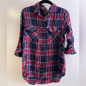 Blue red and white flannel